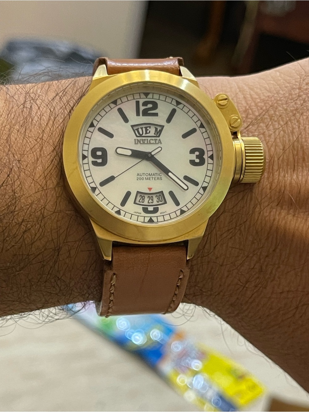 Invicta Corduba 3812 Automatic Miyota 21J Gold Tone White MOP Dial Men's Watch